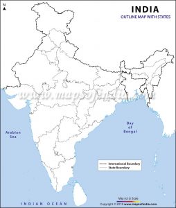 Outline of Indian Map with States